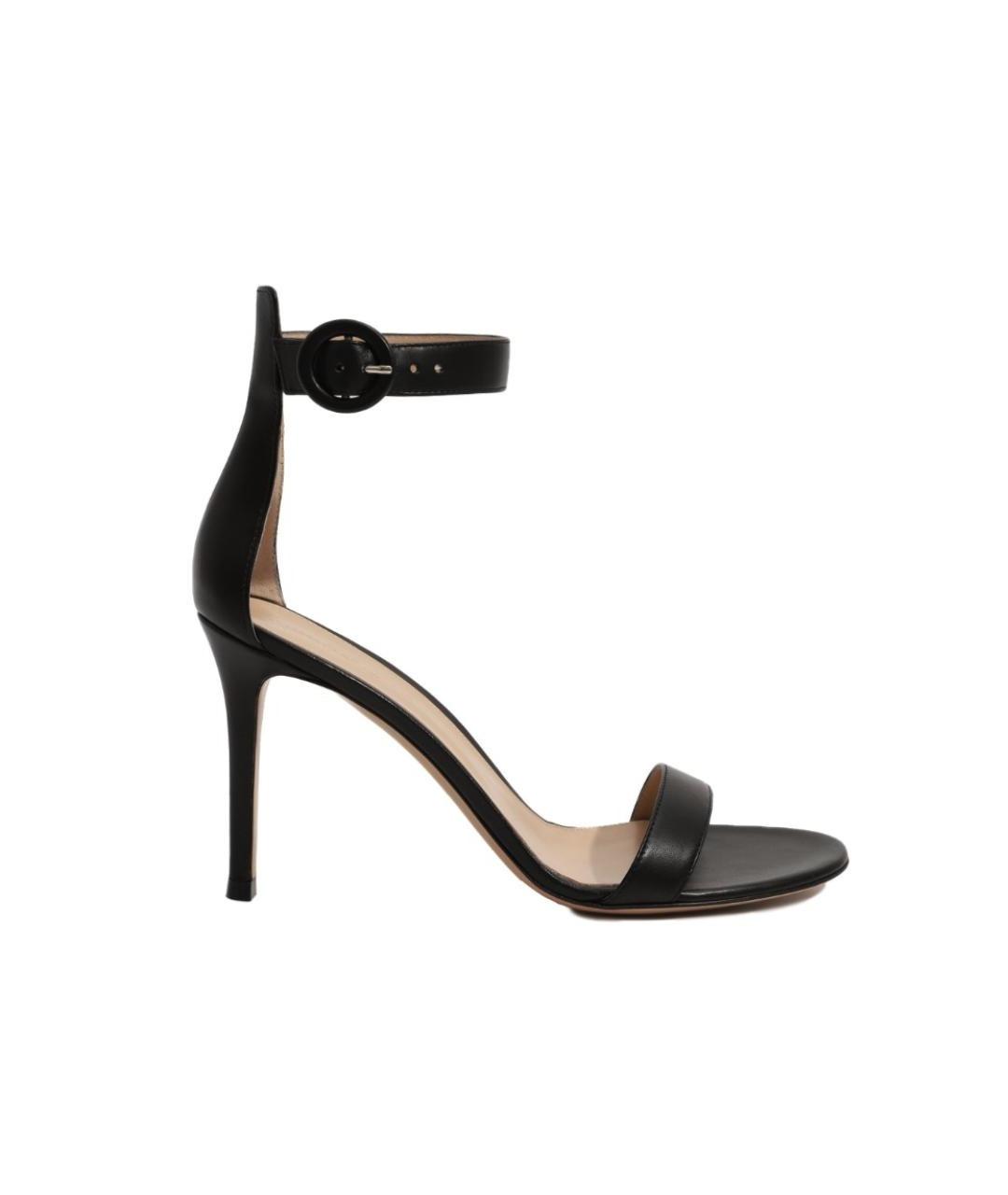 GIANVITO ROSSI Черные кожаные босоножки, фото 1