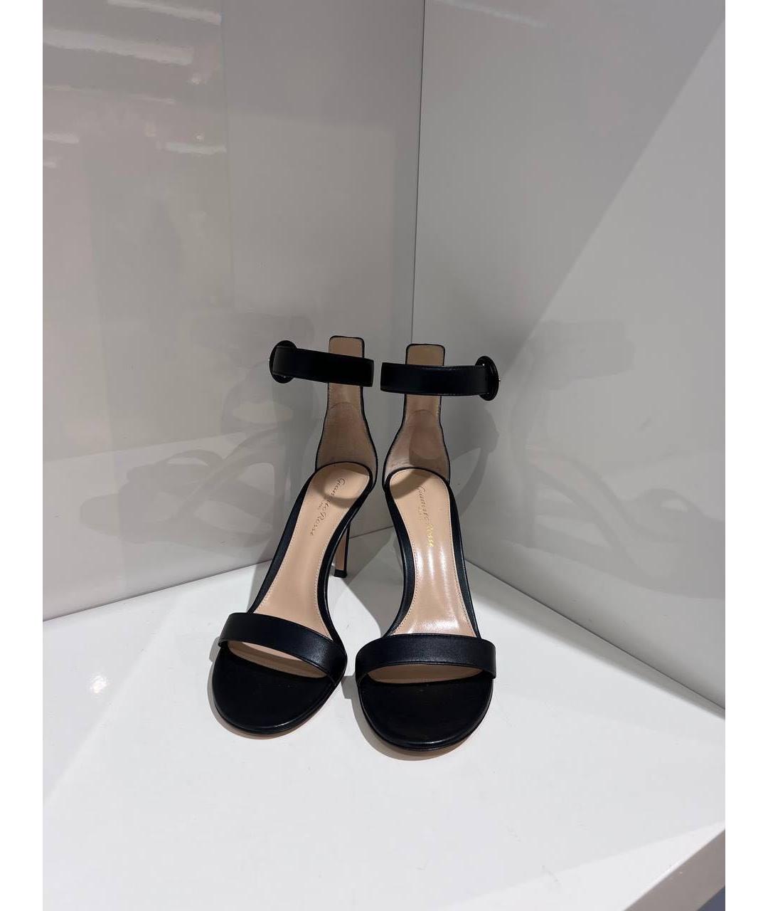 GIANVITO ROSSI Черные кожаные босоножки, фото 3