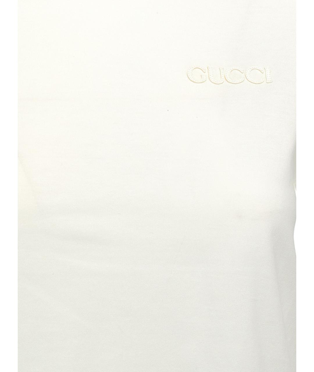 GUCCI Белая хлопковая футболка, фото 4
