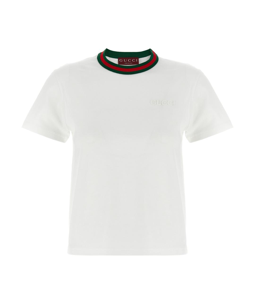 GUCCI Белая хлопковая футболка, фото 1