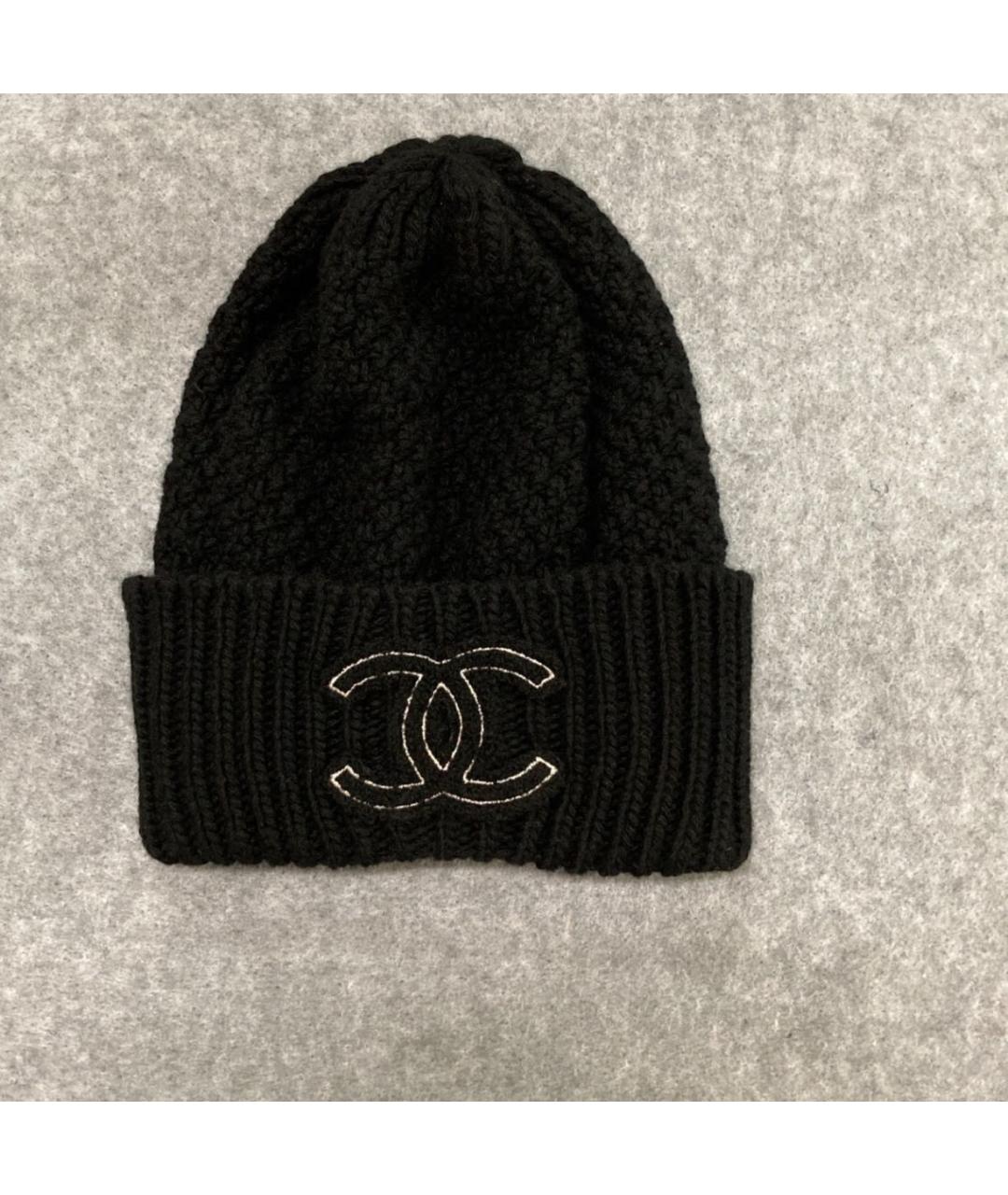 CHANEL Черная кашемировая шапка, фото 4