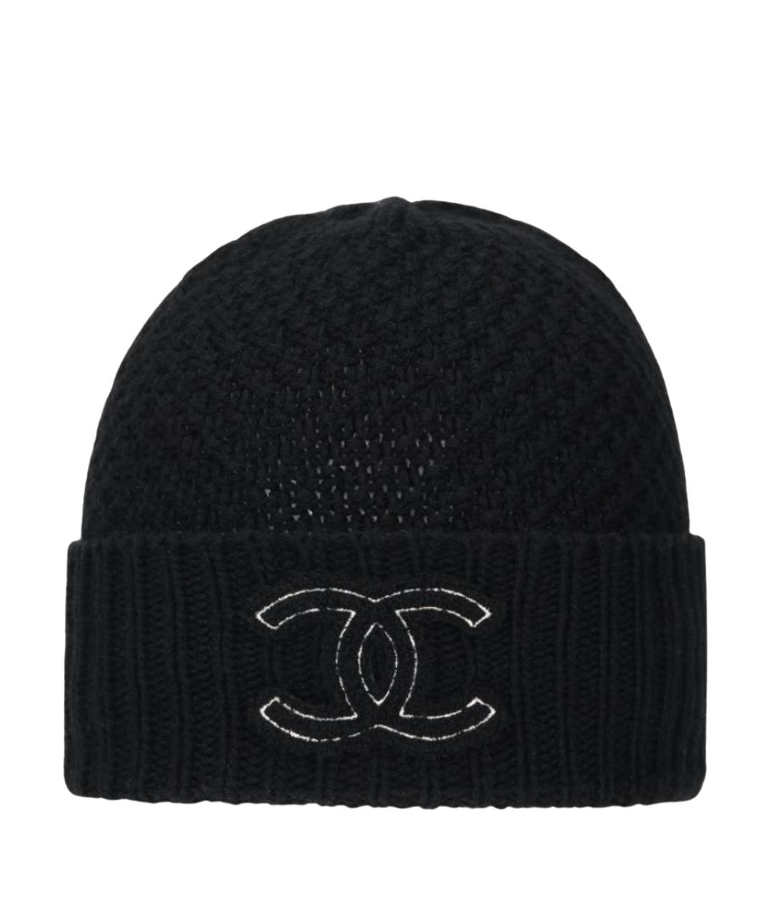 CHANEL Черная кашемировая шапка, фото 7