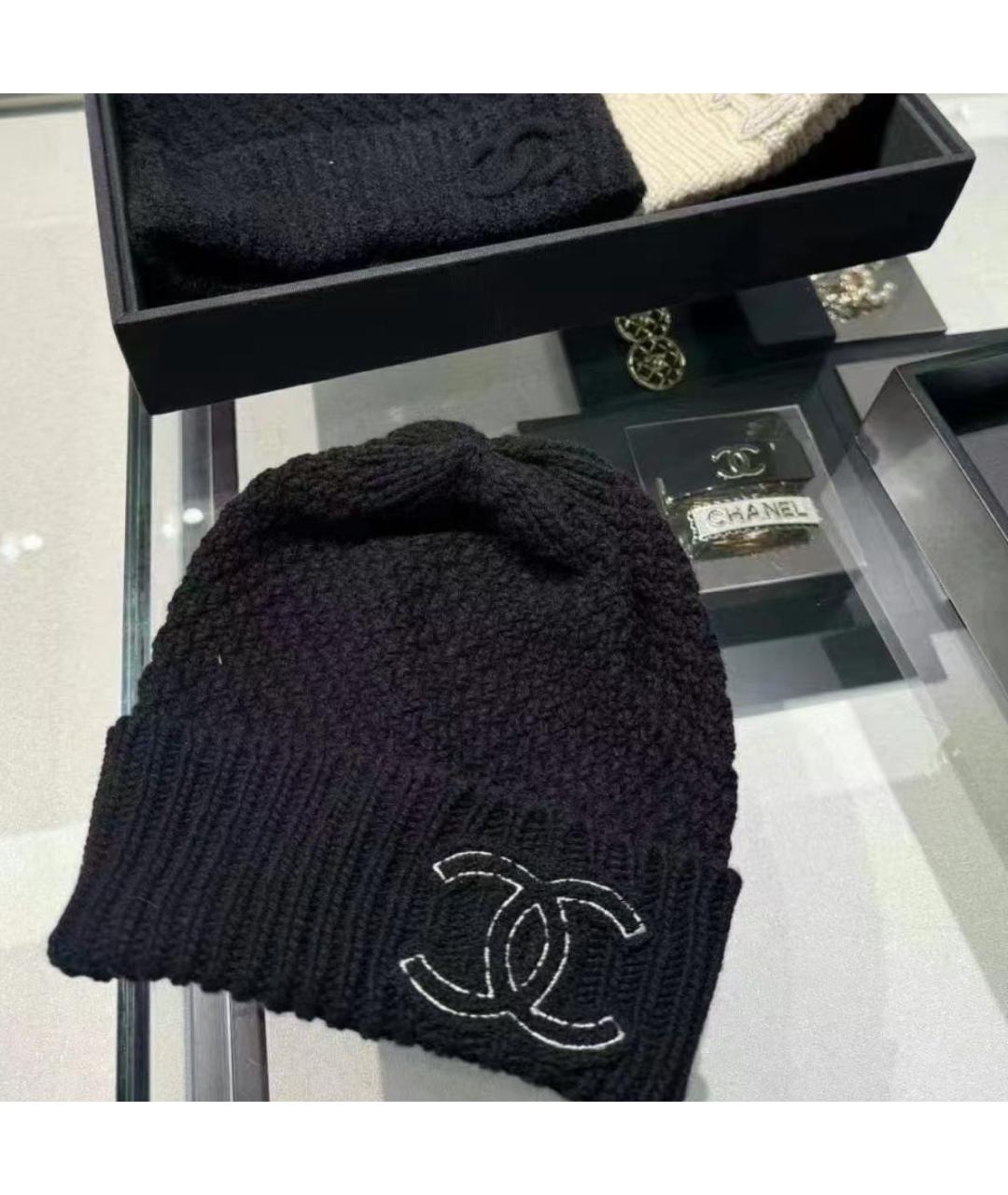 CHANEL Черная кашемировая шапка, фото 5