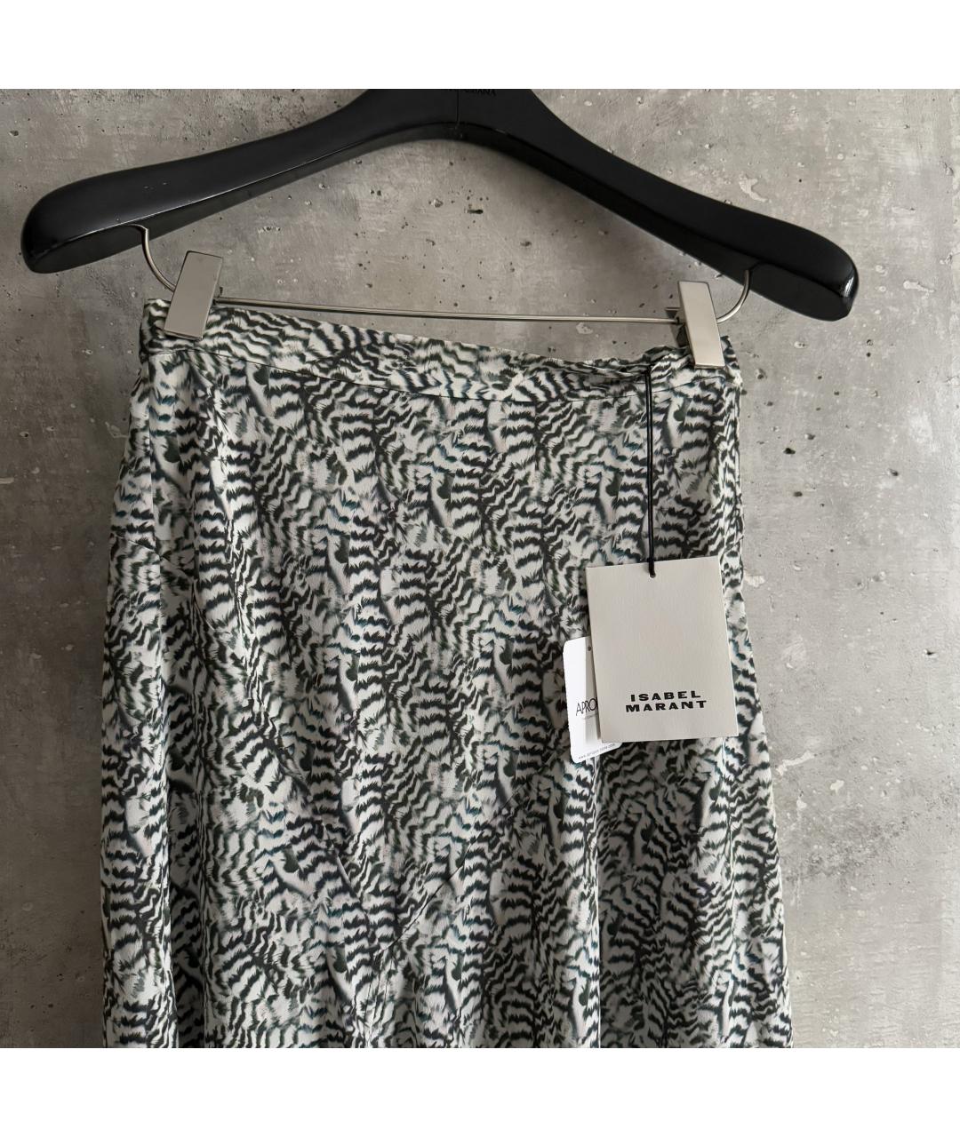 ISABEL MARANT Серая шелковая юбка миди, фото 4