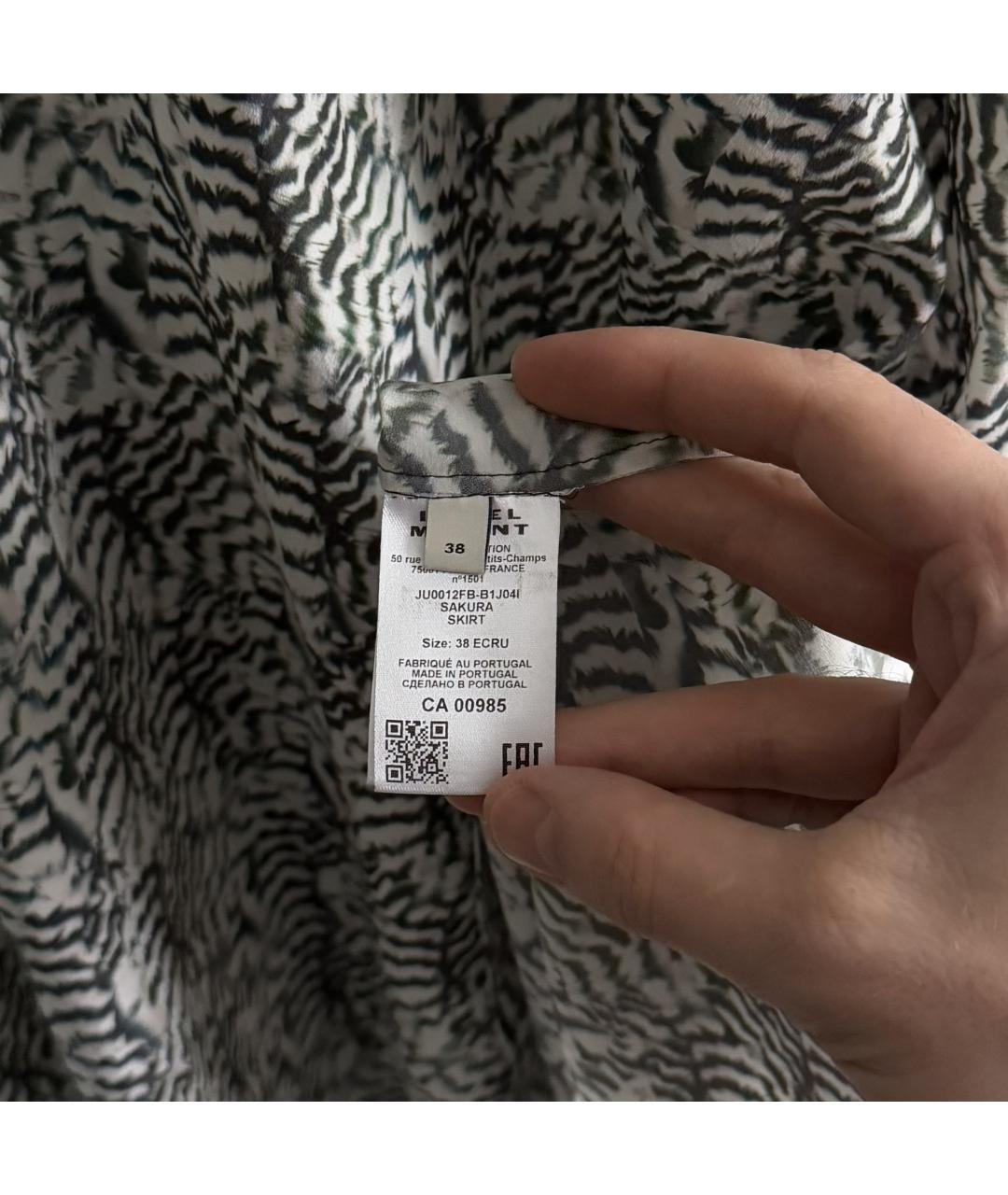 ISABEL MARANT Серая шелковая юбка миди, фото 6