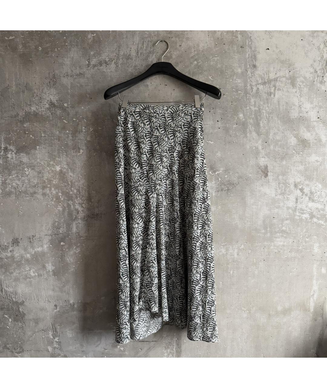 ISABEL MARANT Серая шелковая юбка миди, фото 9