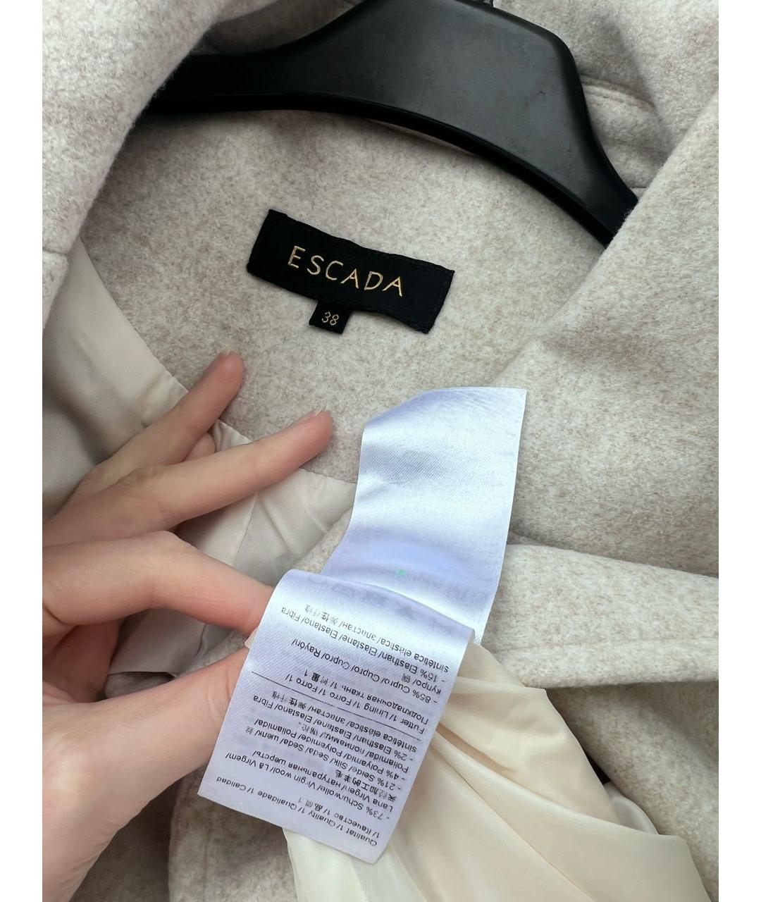 ESCADA Бежевое шерстяное пальто, фото 3