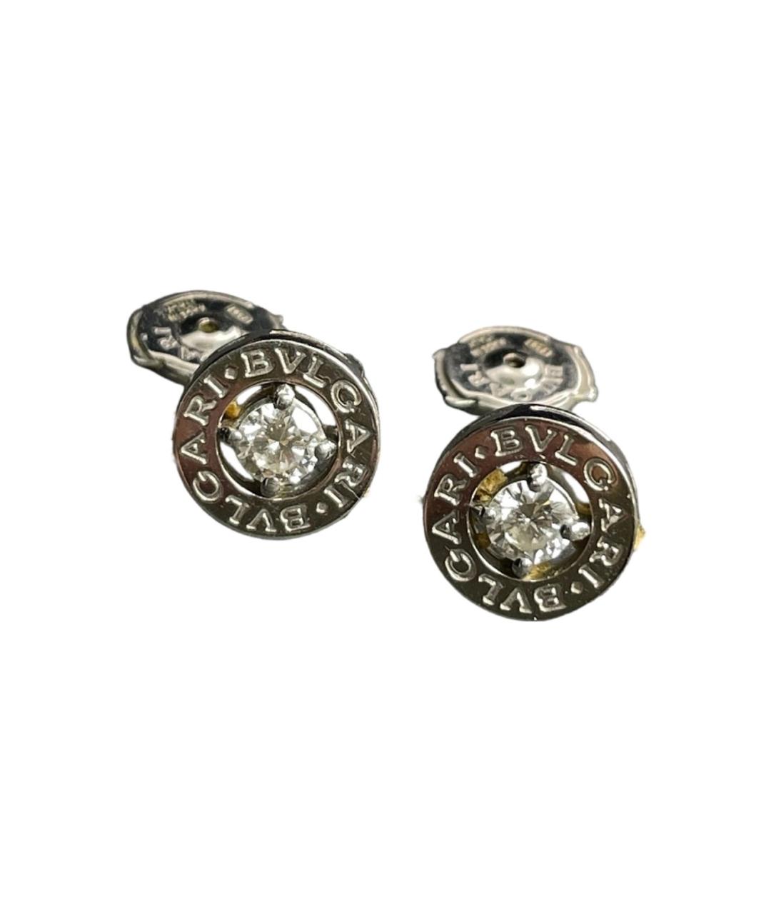 BVLGARI Серебряные серьги из белого золота, фото 1