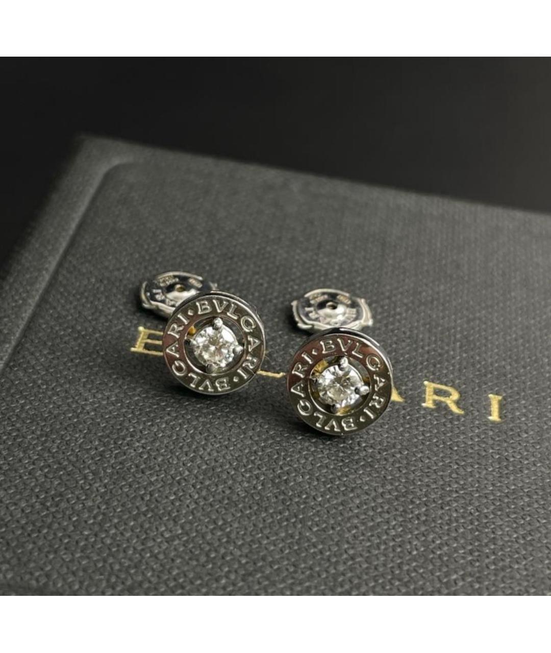 BVLGARI Серебряные серьги из белого золота, фото 3