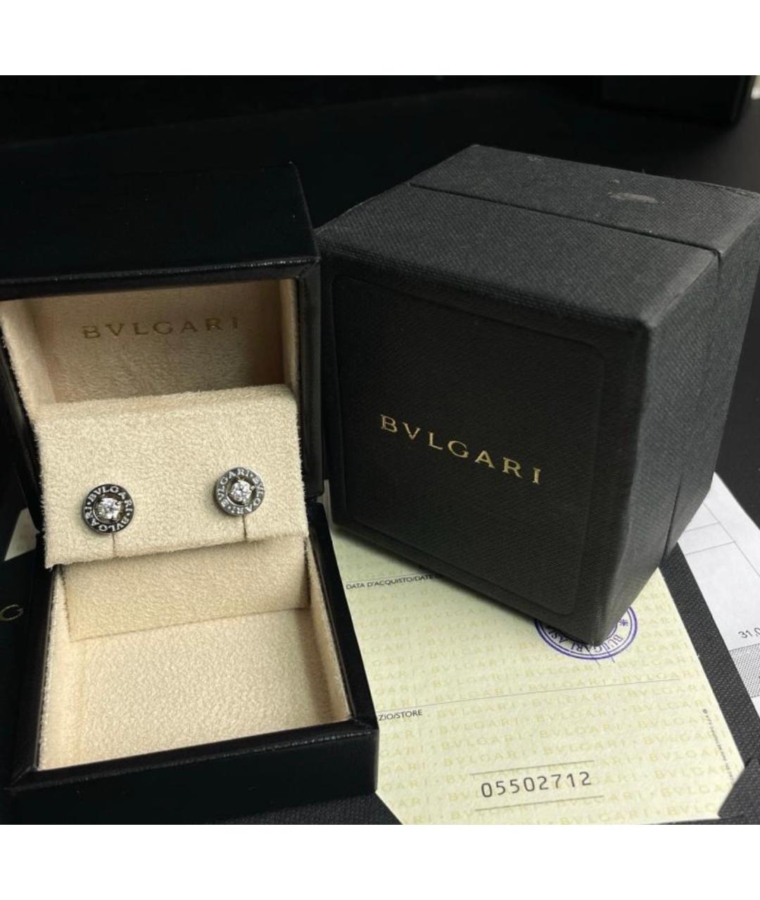 BVLGARI Серебряные серьги из белого золота, фото 2
