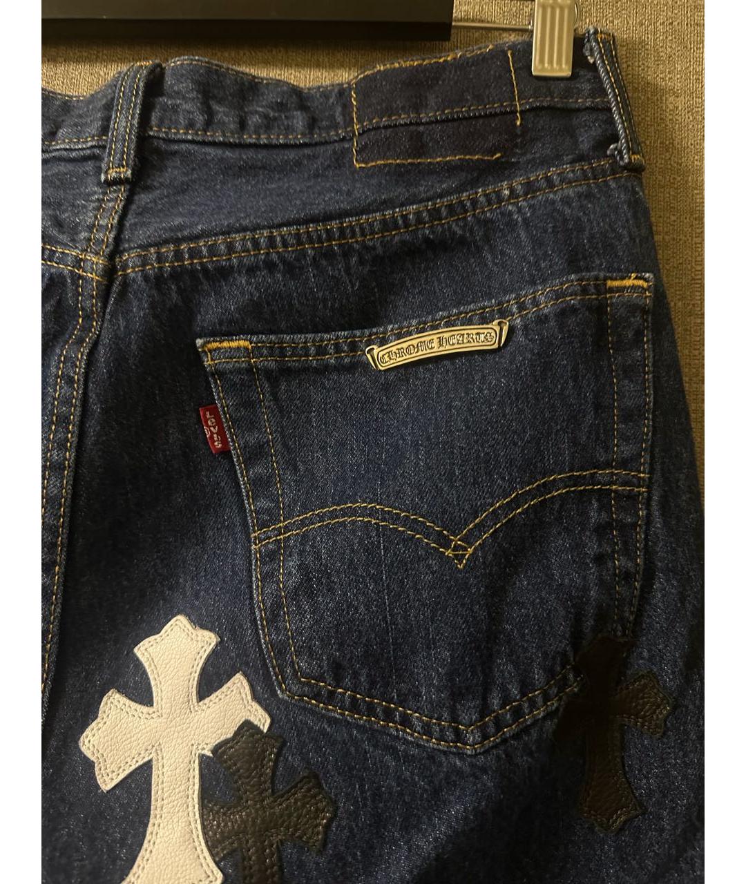 CHROME HEARTS Темно-синие прямые джинсы, фото 5
