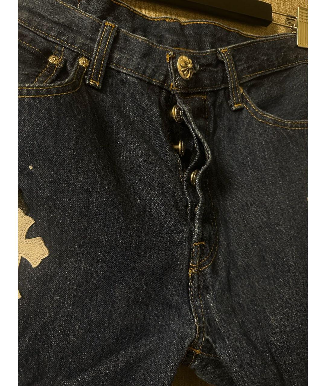 CHROME HEARTS Темно-синие прямые джинсы, фото 4