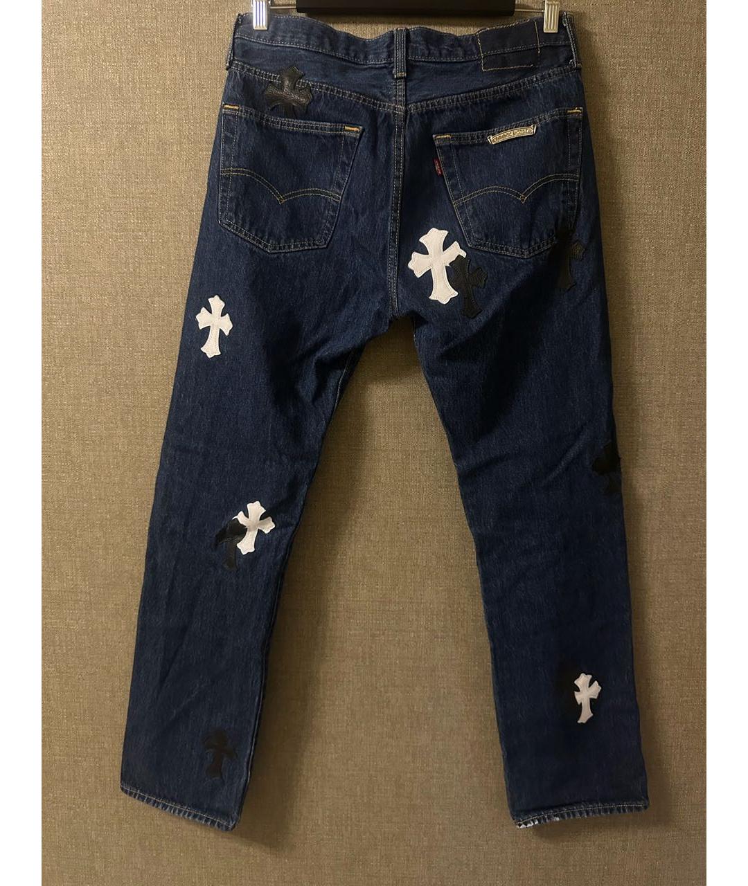 CHROME HEARTS Темно-синие прямые джинсы, фото 2