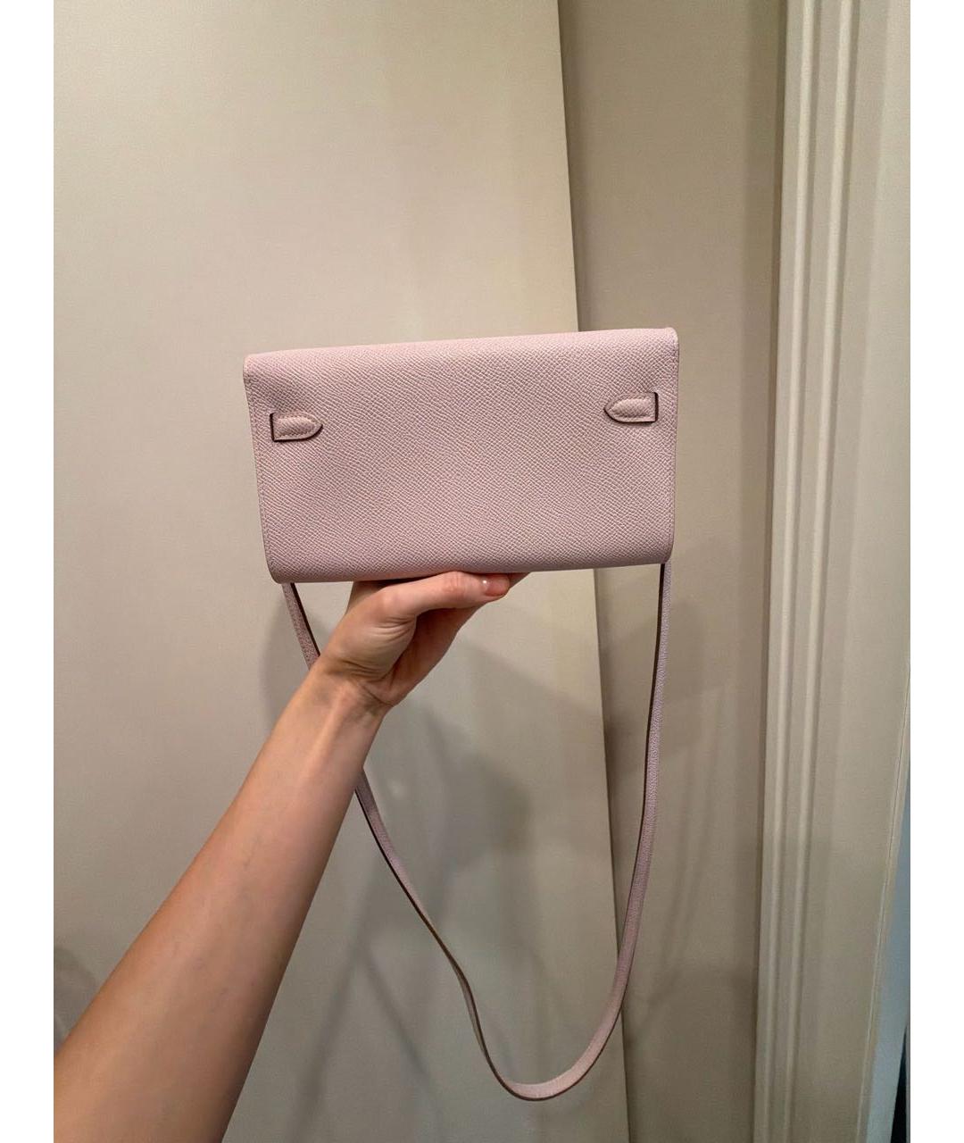 HERMES Розовая кожаная сумка через плечо, фото 3