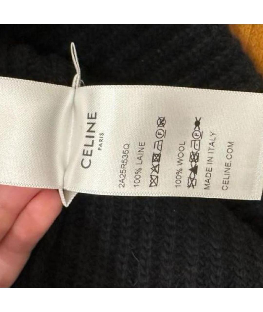 CELINE Черная шерстяная шапка, фото 4