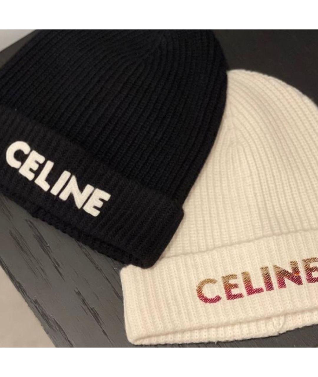 CELINE Черная шерстяная шапка, фото 2