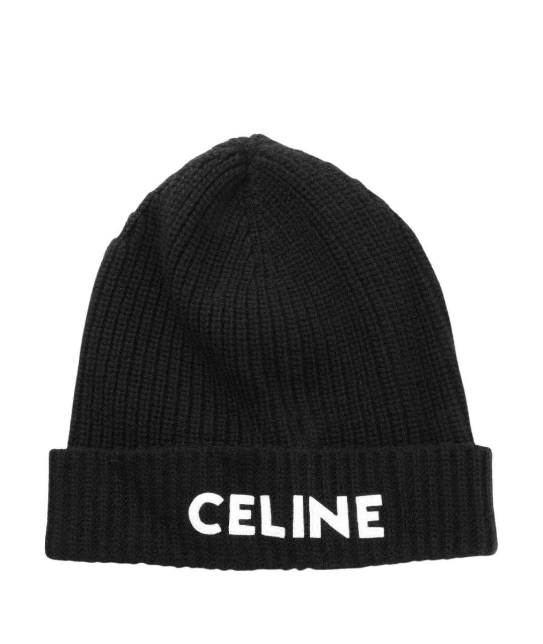 CELINE Черная шерстяная шапка, фото 1