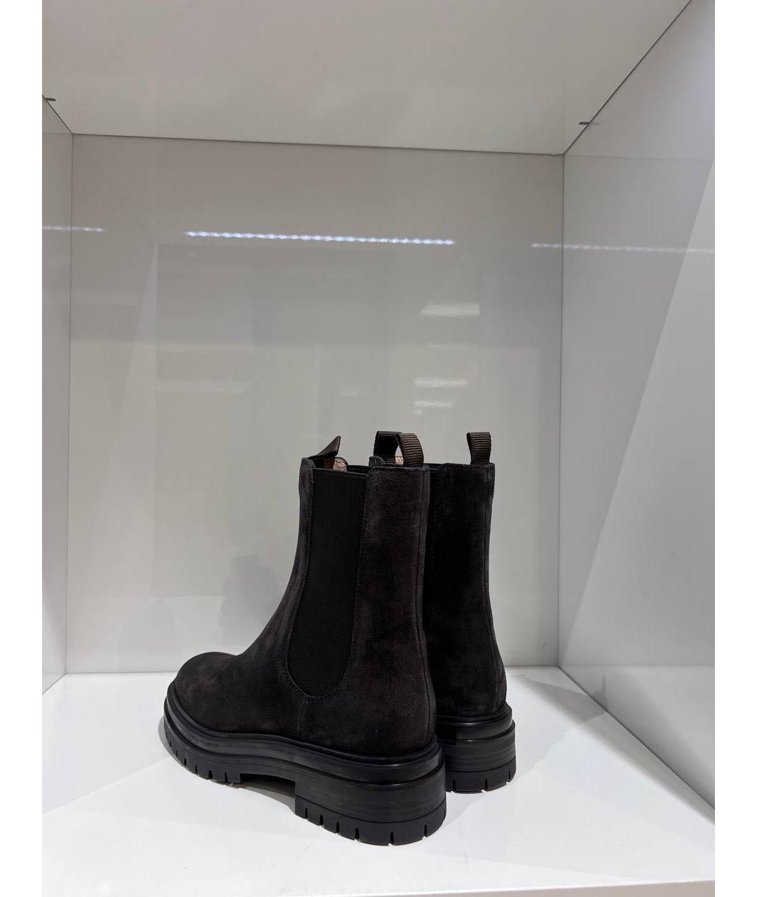 GIANVITO ROSSI Коричневые замшевые ботинки, фото 4