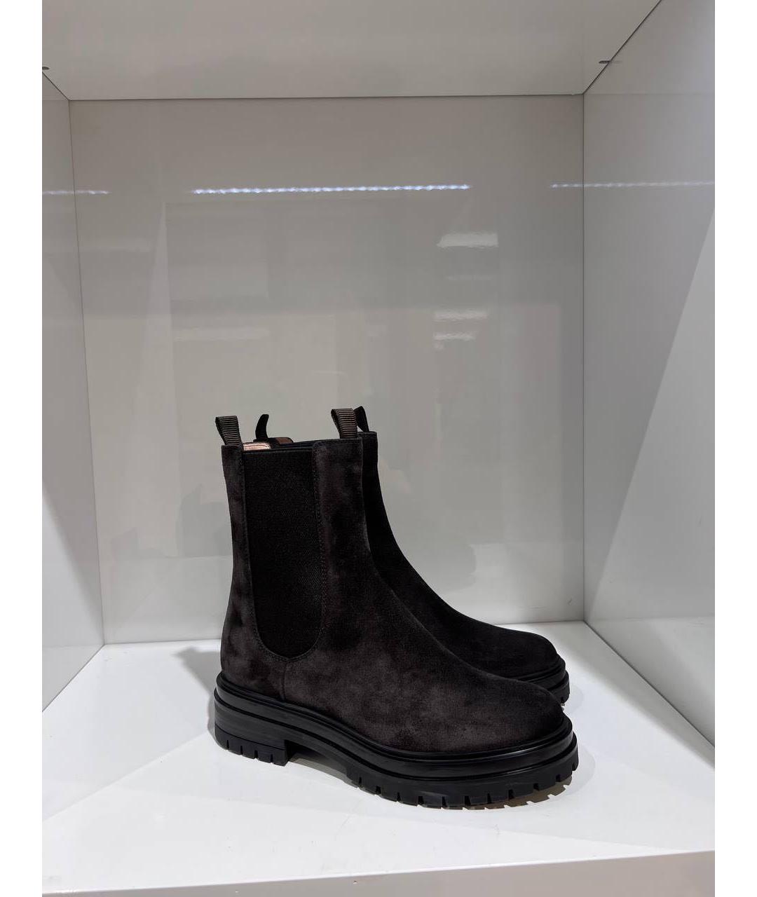 GIANVITO ROSSI Коричневые замшевые ботинки, фото 2