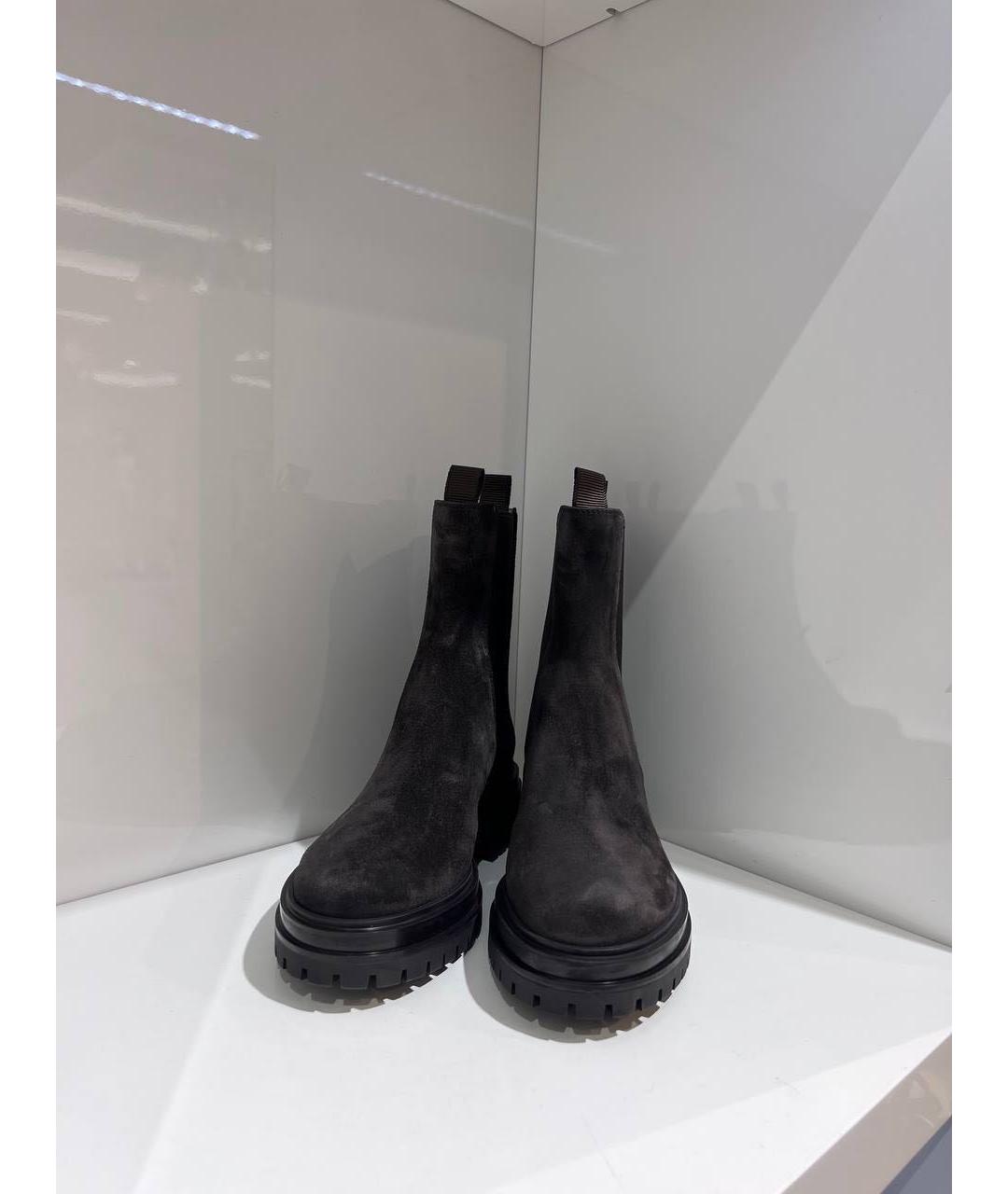 GIANVITO ROSSI Коричневые замшевые ботинки, фото 3