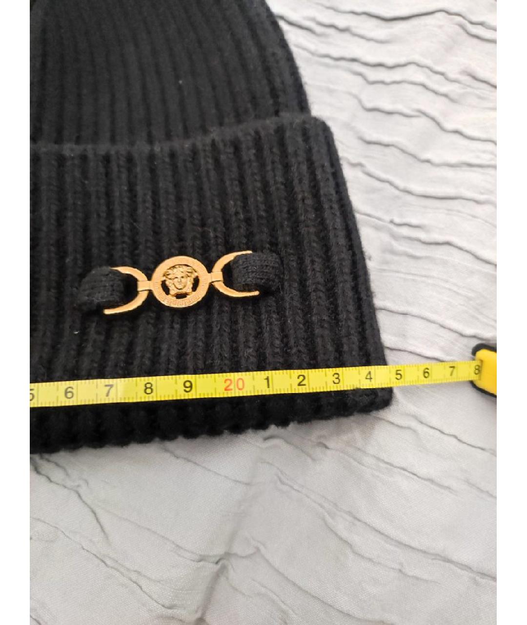 VERSACE Черная кашемировая шапка, фото 3