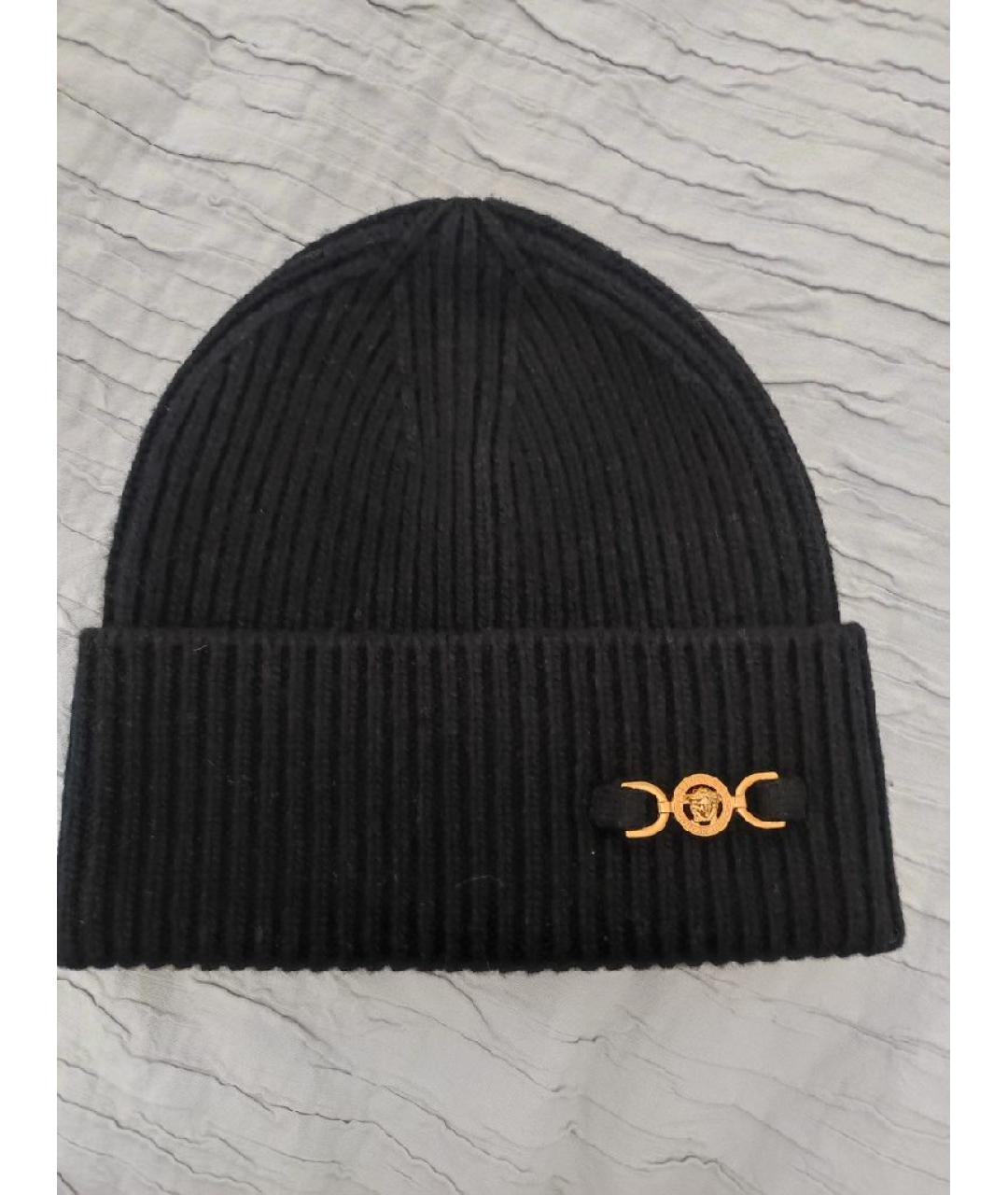 VERSACE Черная кашемировая шапка, фото 8