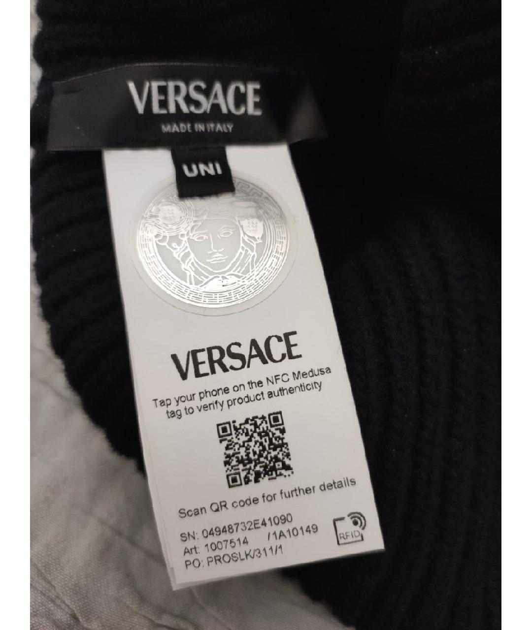 VERSACE Черная кашемировая шапка, фото 6