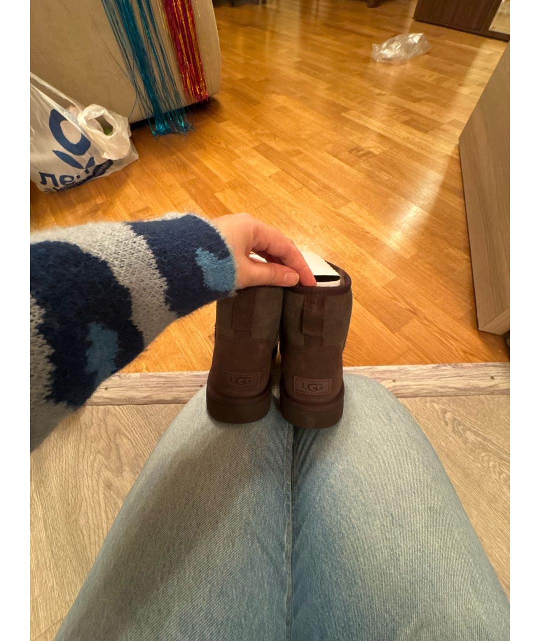 UGG AUSTRALIA Коричневые замшевые полусапоги, фото 3