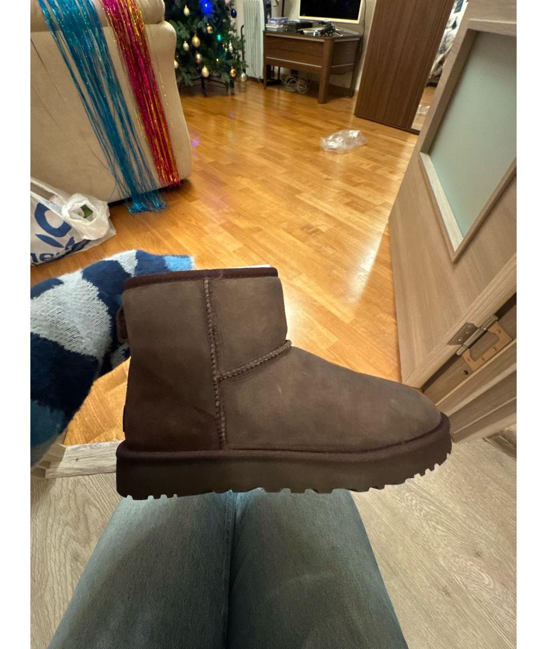 UGG AUSTRALIA Коричневые замшевые полусапоги, фото 4