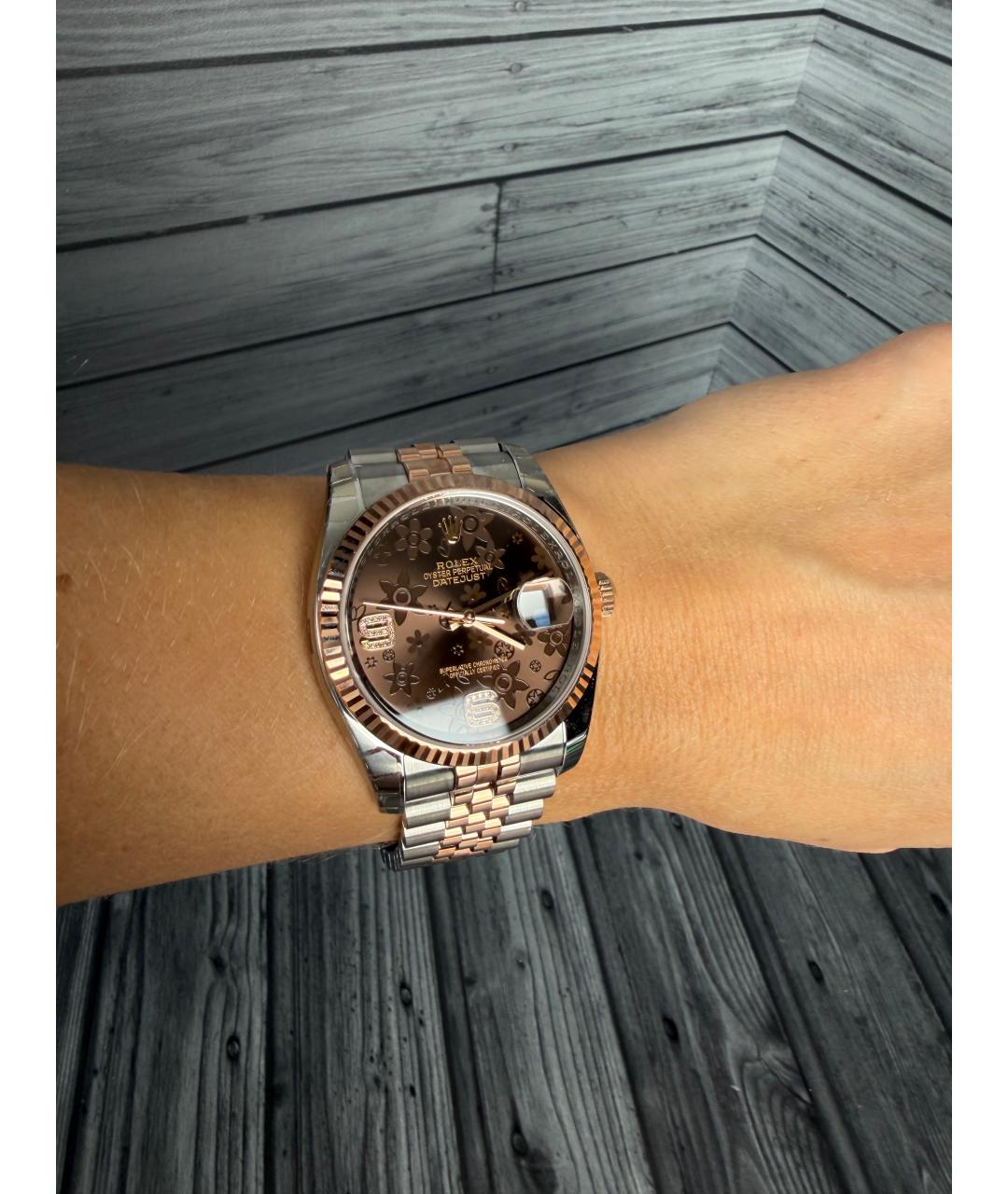 ROLEX Коричневые часы из розового золота, фото 3