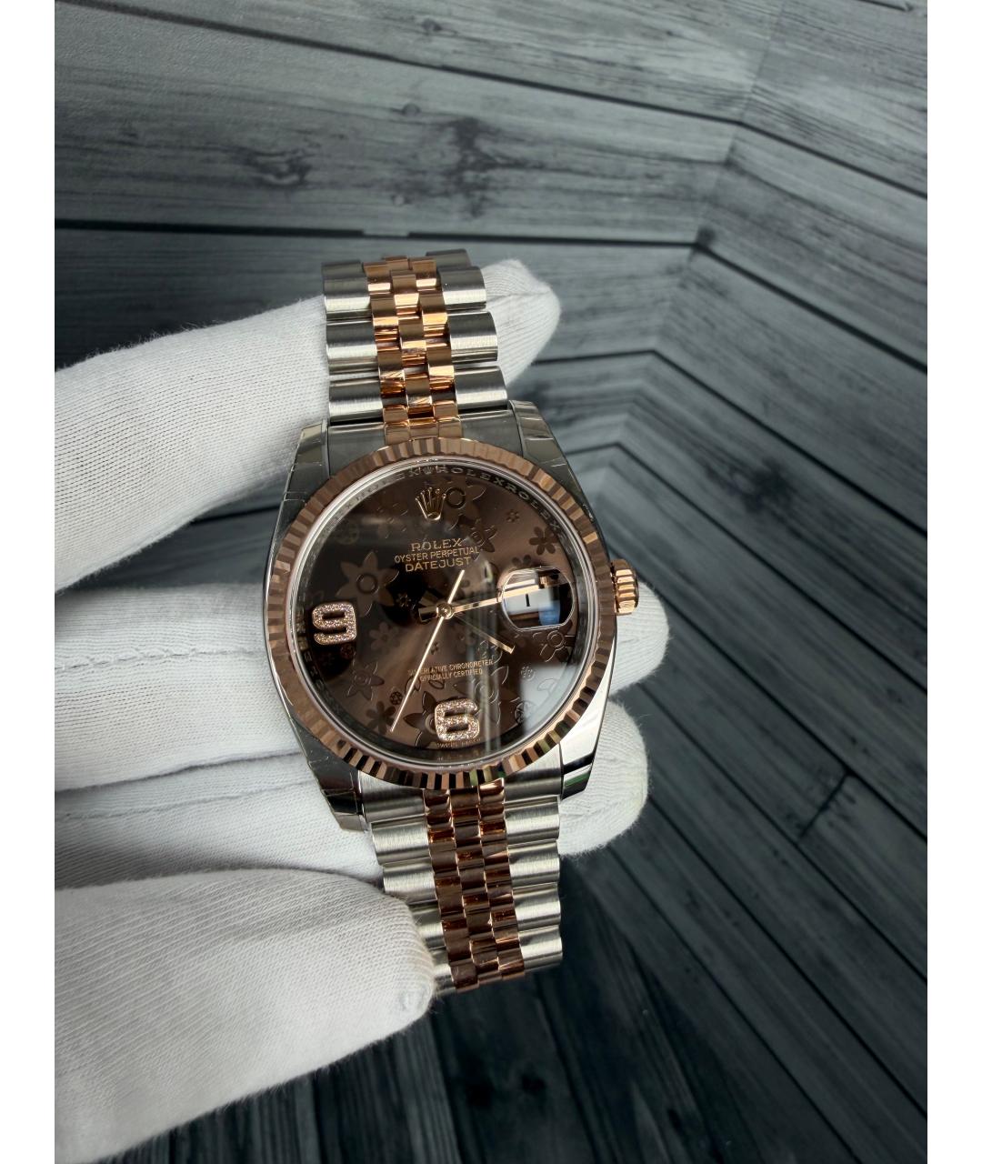 ROLEX Коричневые часы из розового золота, фото 4