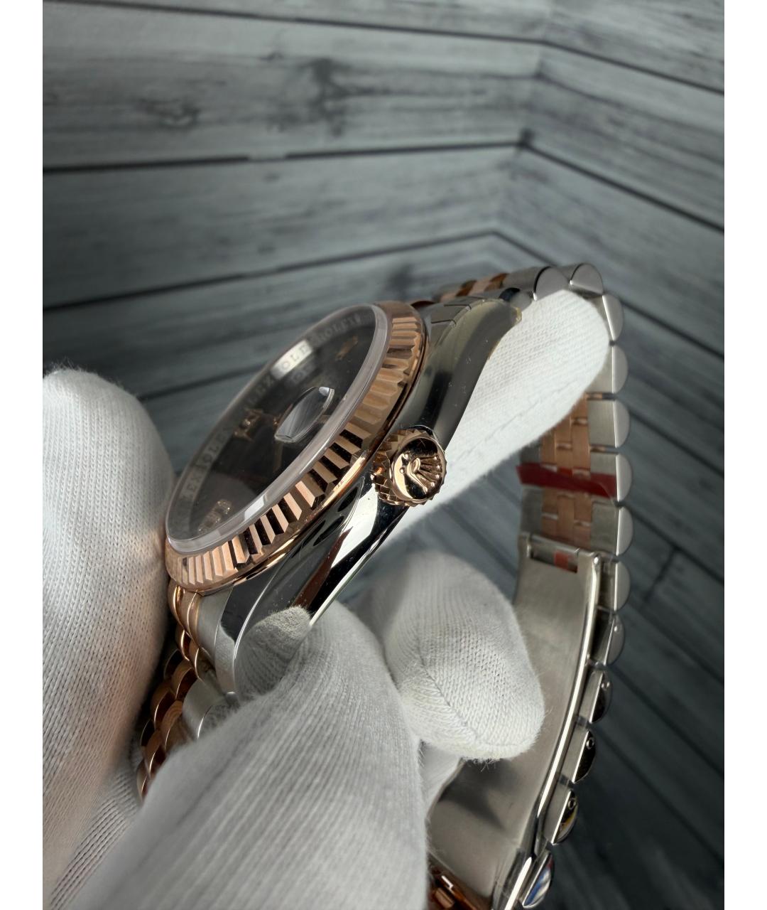 ROLEX Коричневые часы из розового золота, фото 6