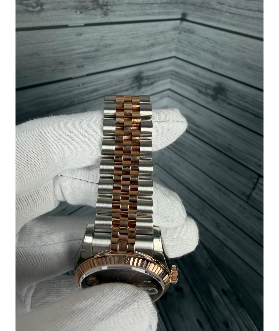 ROLEX Коричневые часы из розового золота, фото 9