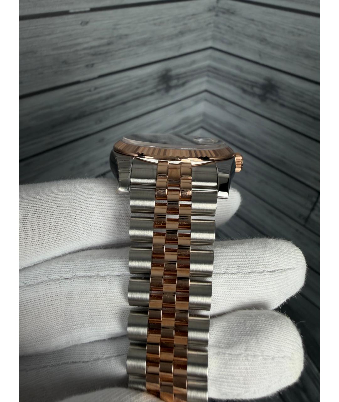 ROLEX Коричневые часы из розового золота, фото 8