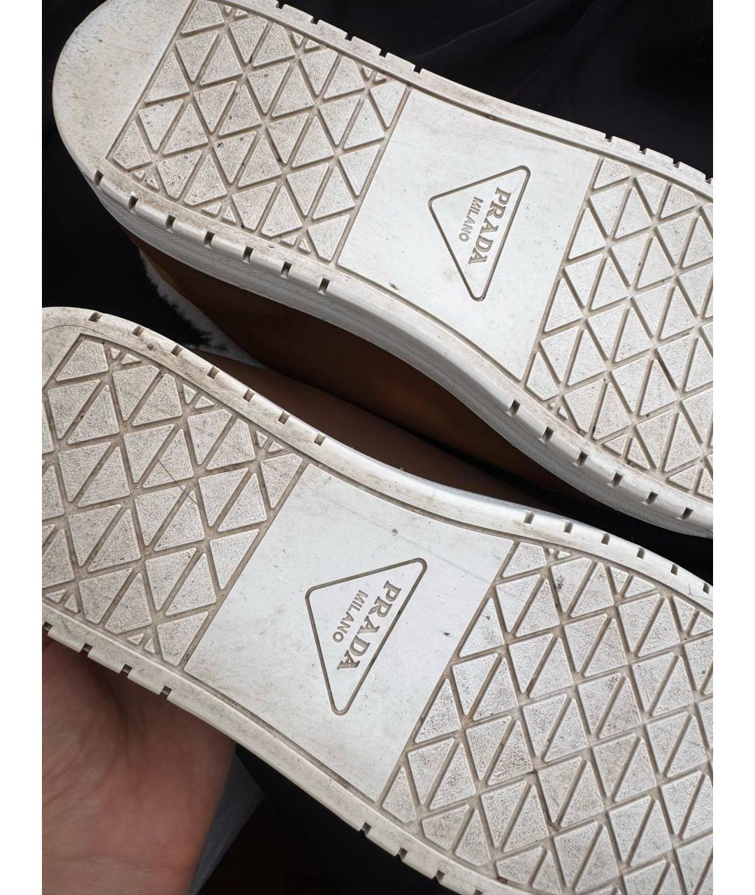 PRADA Коричневые замшевые кеды, фото 7