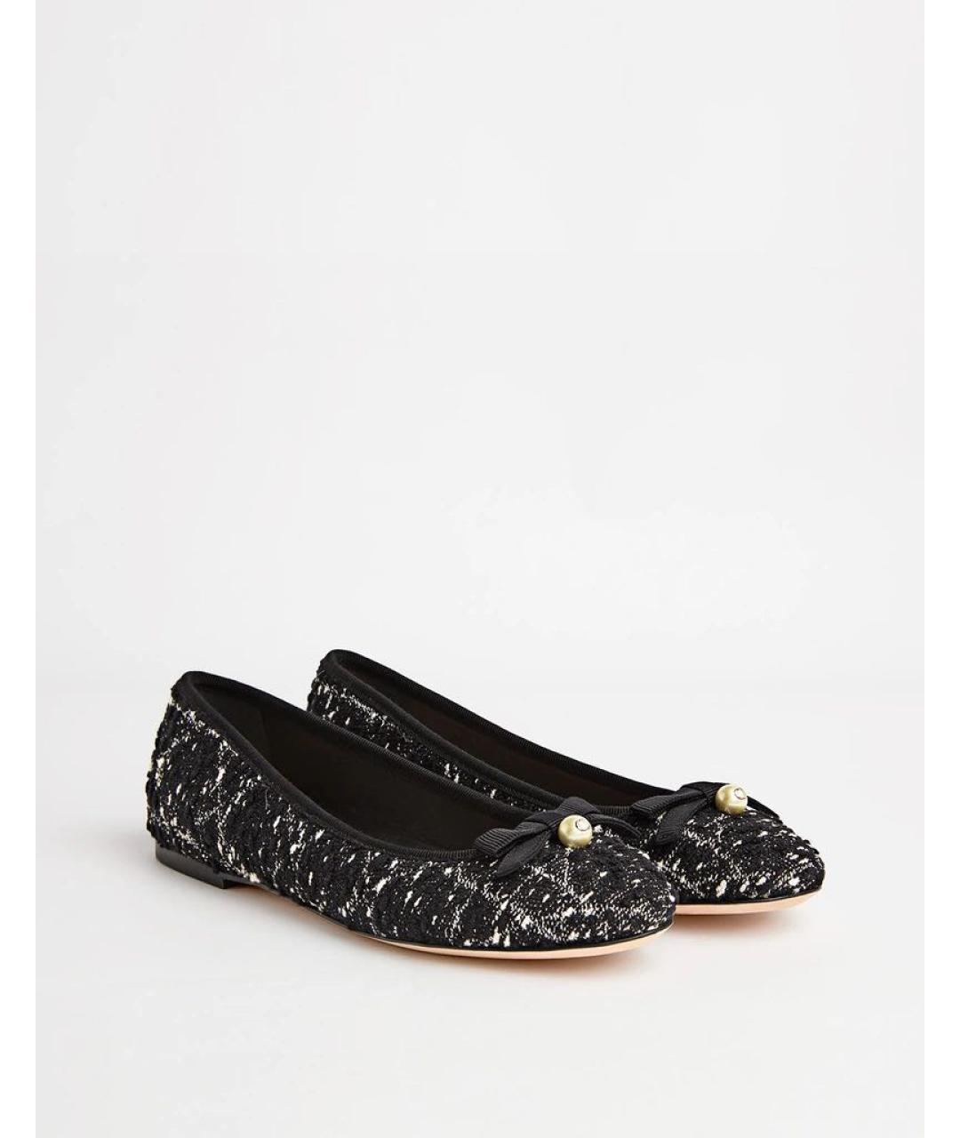 CHRISTIAN DIOR Черные текстильные балетки, фото 4