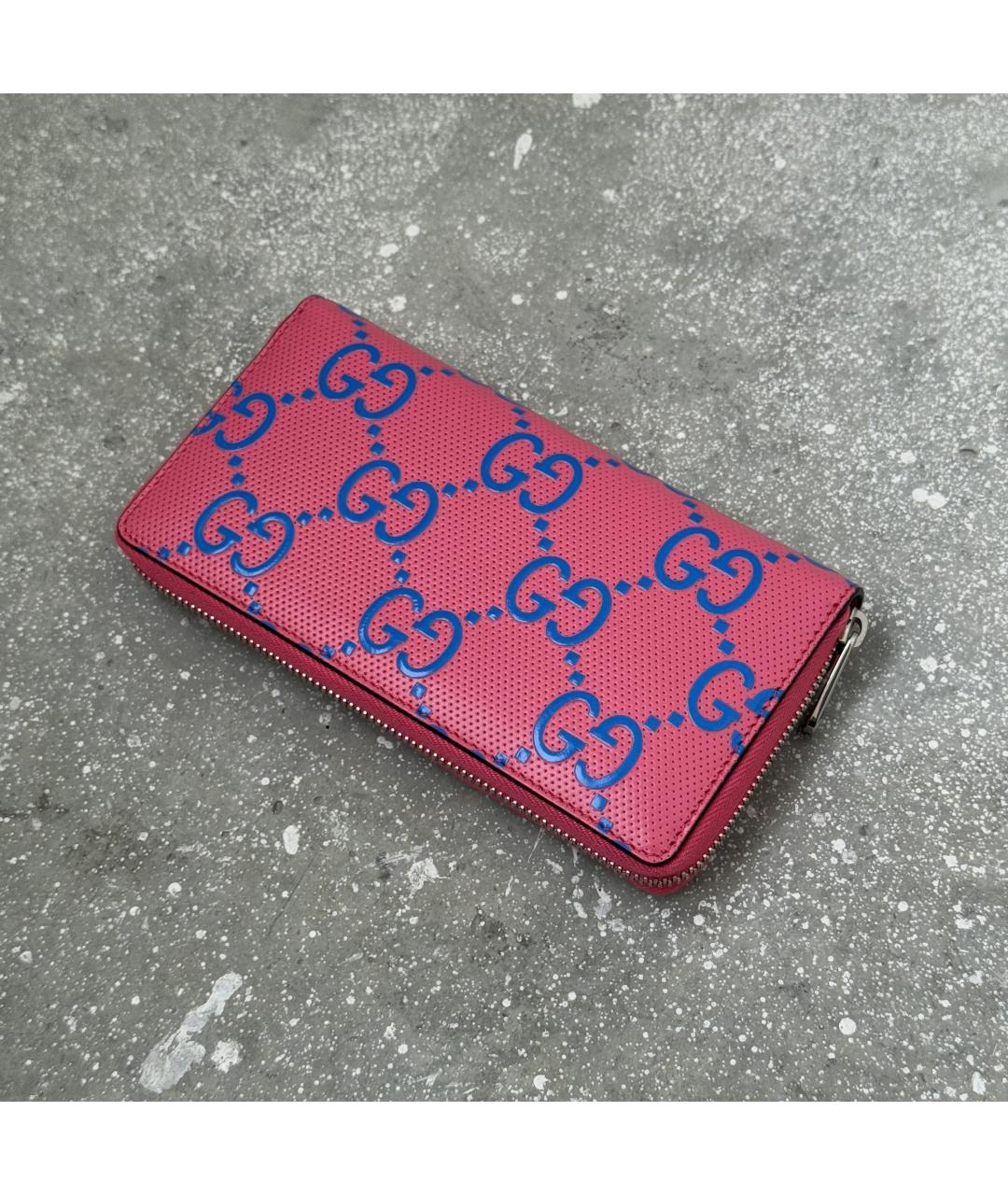 GUCCI Розовый кожаный кошелек, фото 4