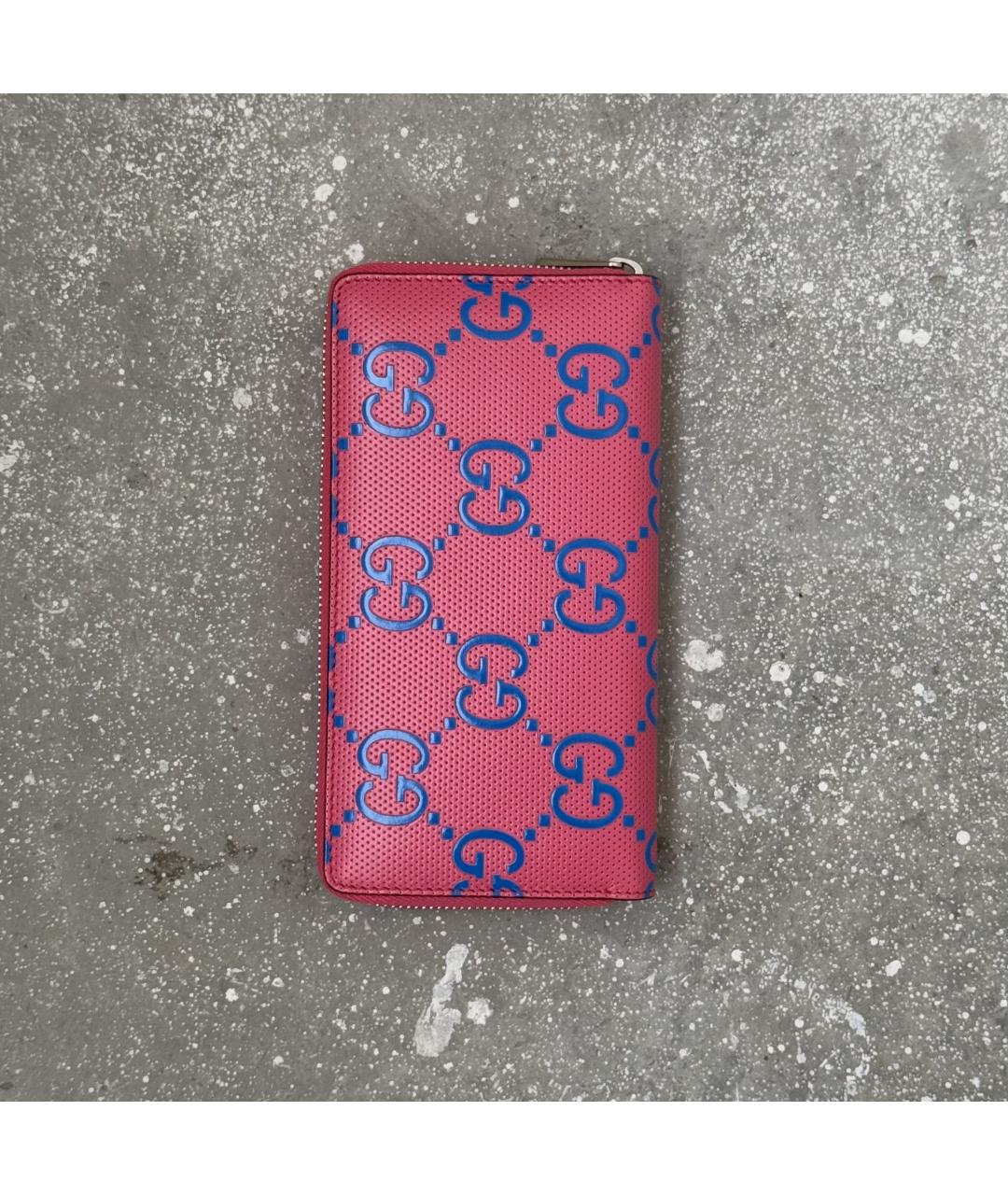 GUCCI Розовый кожаный кошелек, фото 2
