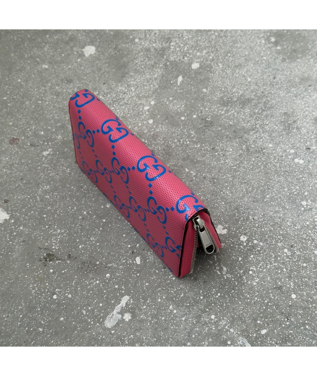 GUCCI Розовый кожаный кошелек, фото 5