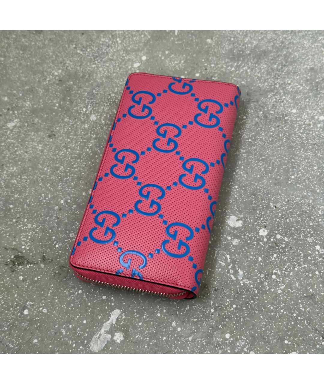 GUCCI Розовый кожаный кошелек, фото 3