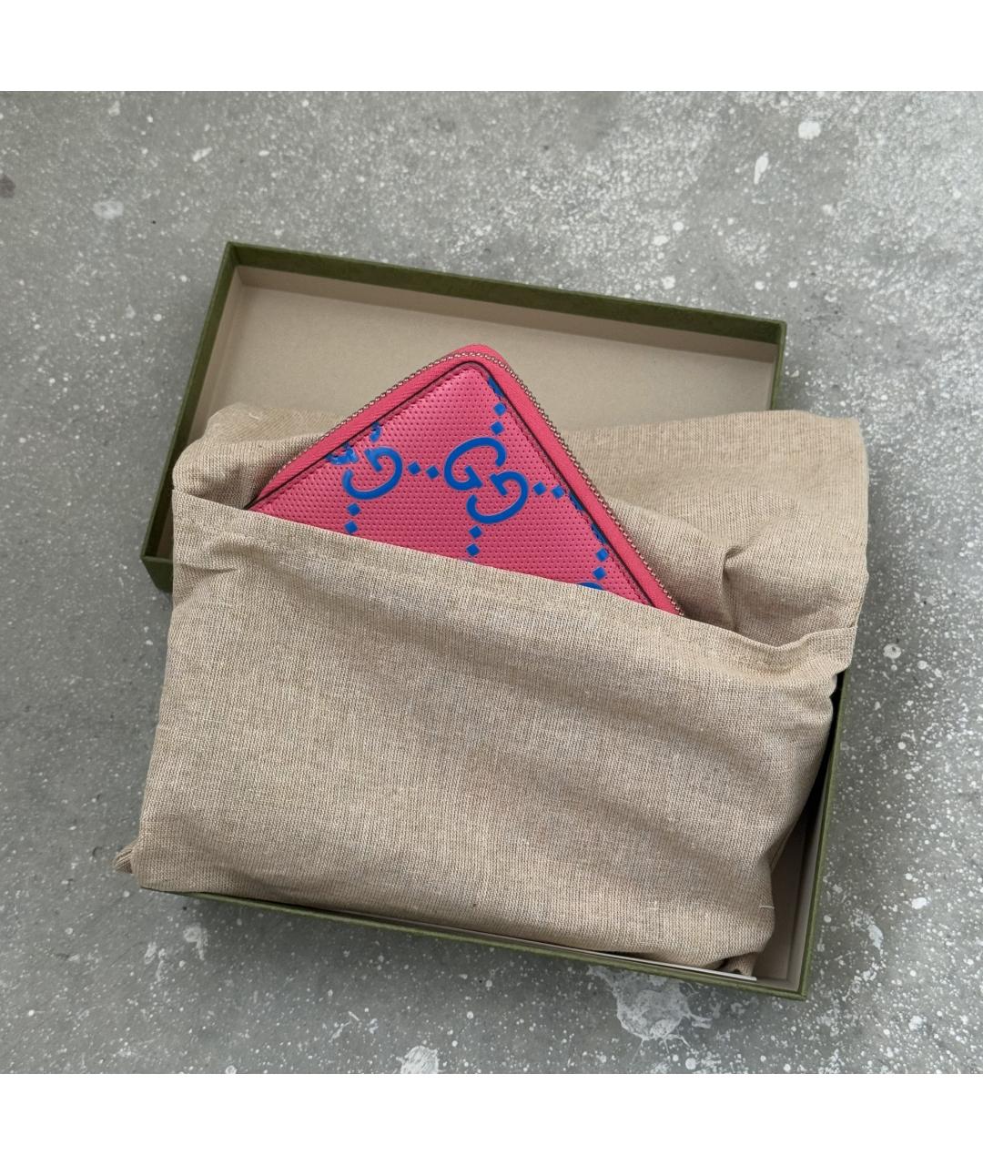 GUCCI Розовый кожаный кошелек, фото 7