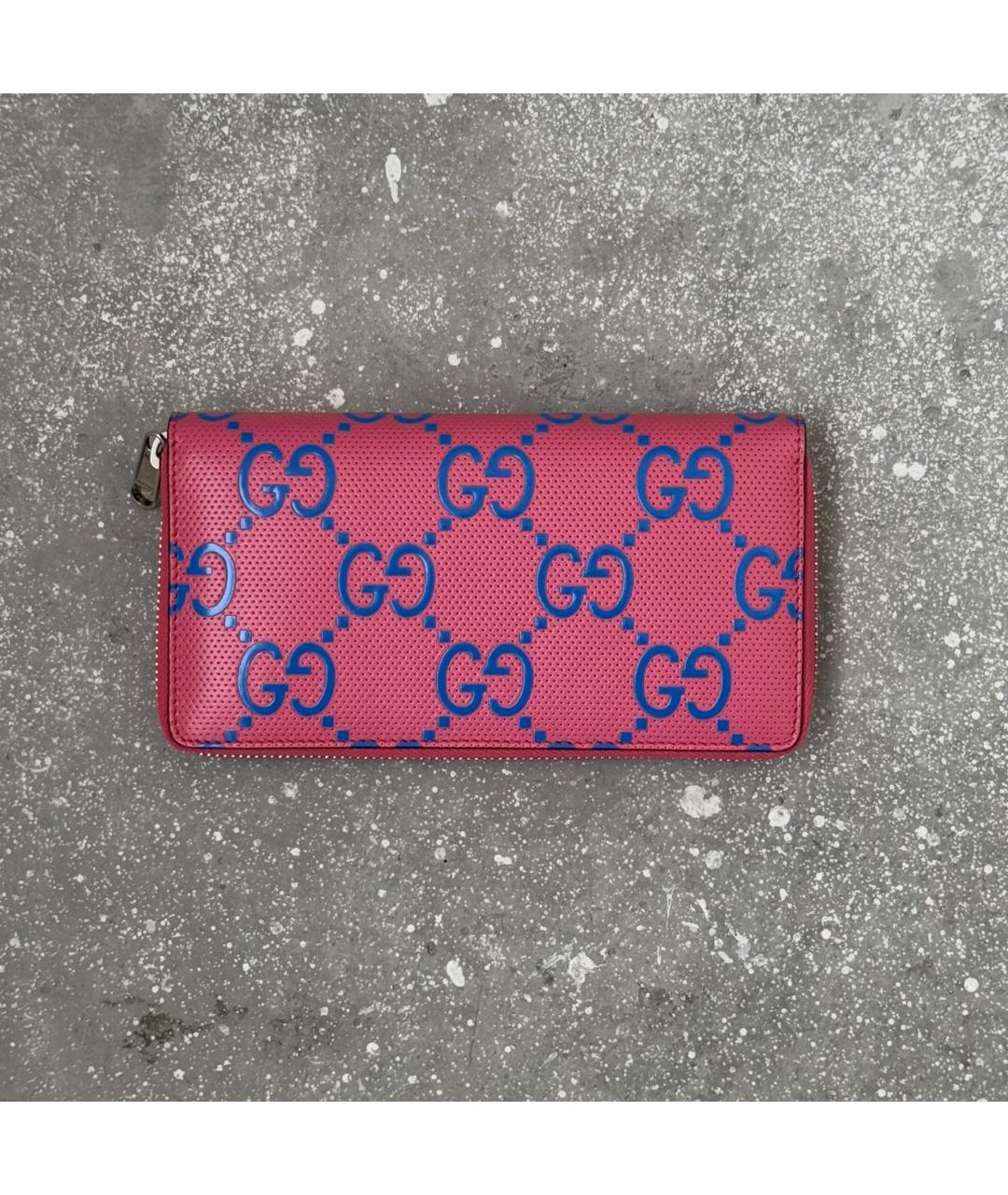 GUCCI Розовый кожаный кошелек, фото 10