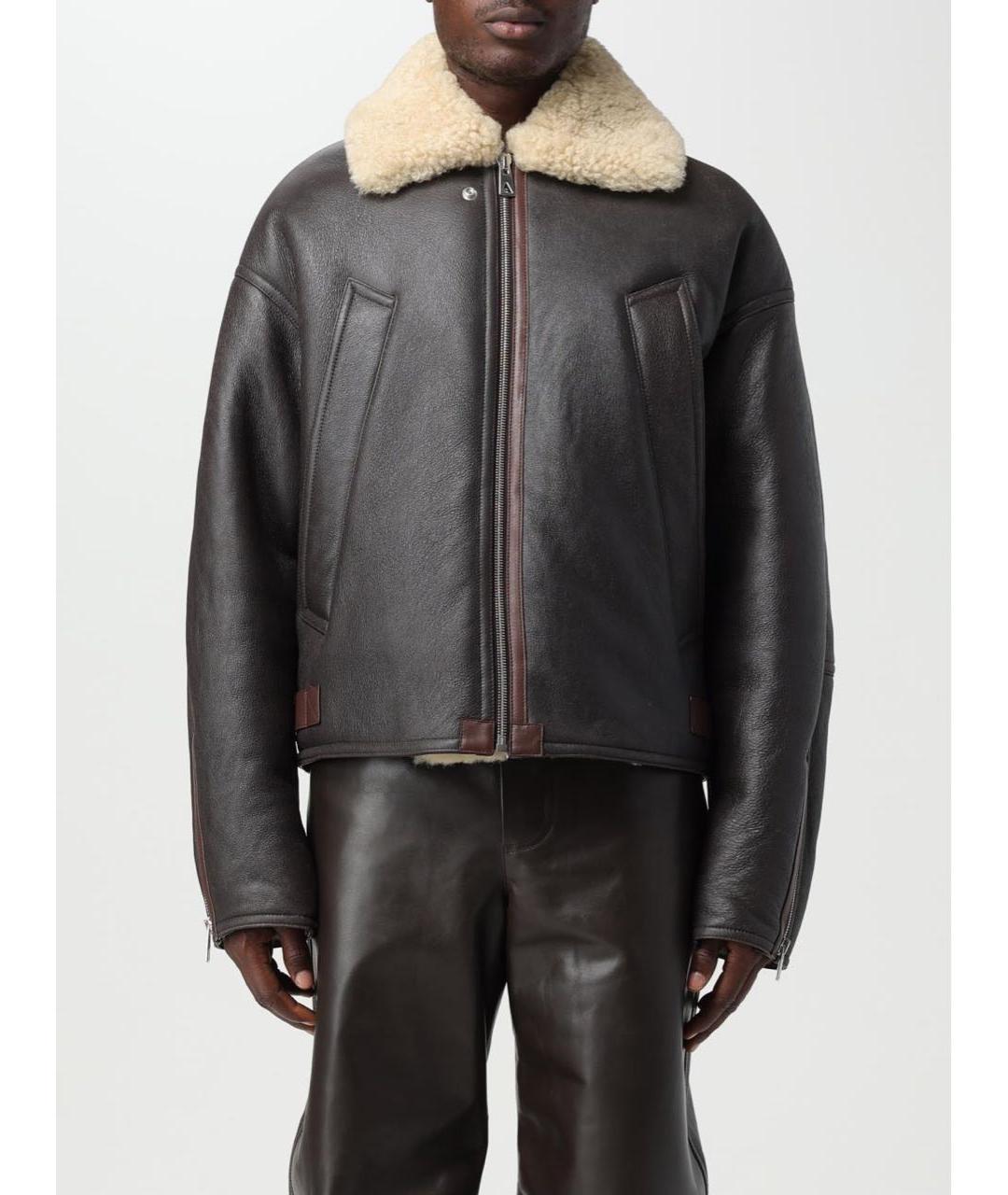 BOTTEGA VENETA Коричневая кожаная дубленка, фото 7