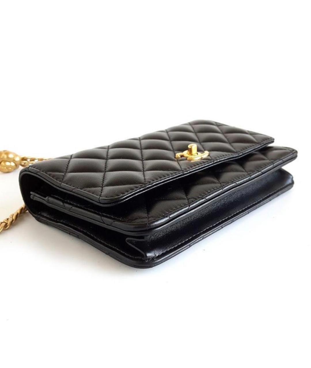 CHANEL Черная кожаная сумка через плечо, фото 4