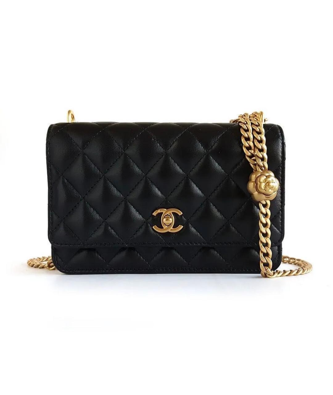 CHANEL Черная кожаная сумка через плечо, фото 7