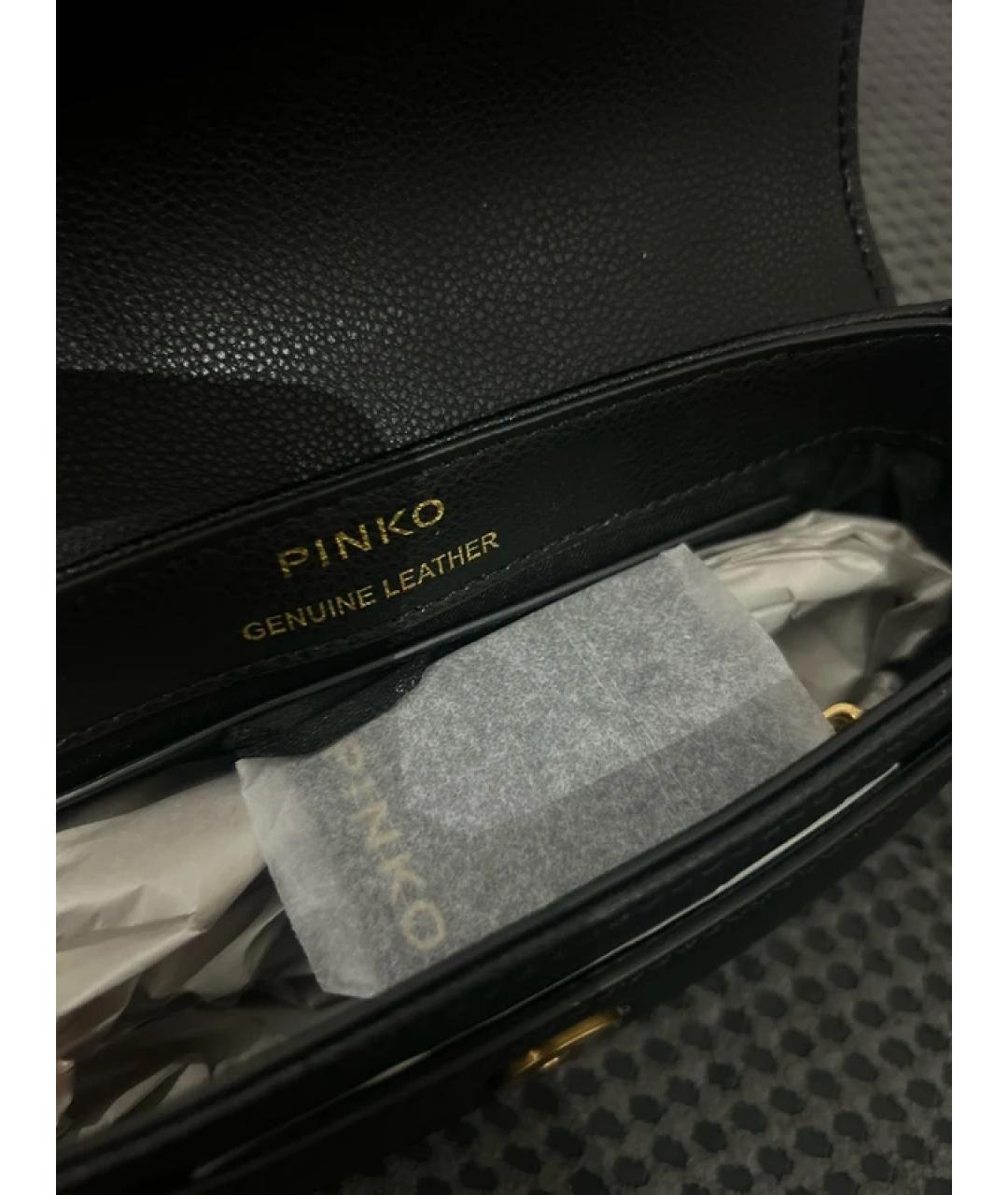 PINKO Черная кожаная сумка через плечо, фото 2
