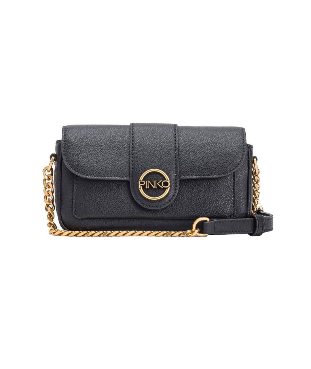 PINKO Черная кожаная сумка через плечо, фото 1