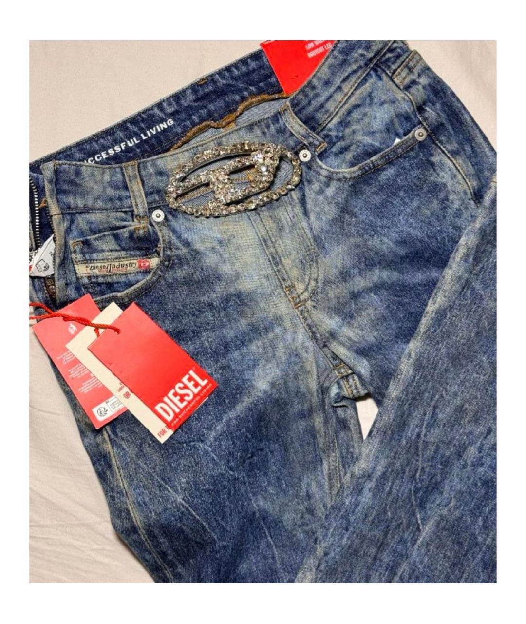 DIESEL Синие хлопко-эластановые джинсы клеш, фото 7