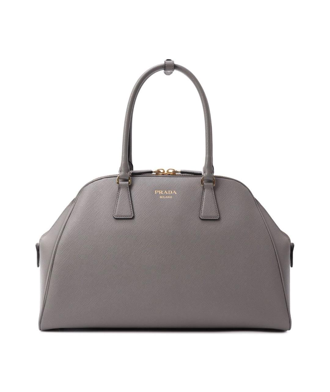 PRADA Серая кожаная сумка тоут, фото 1