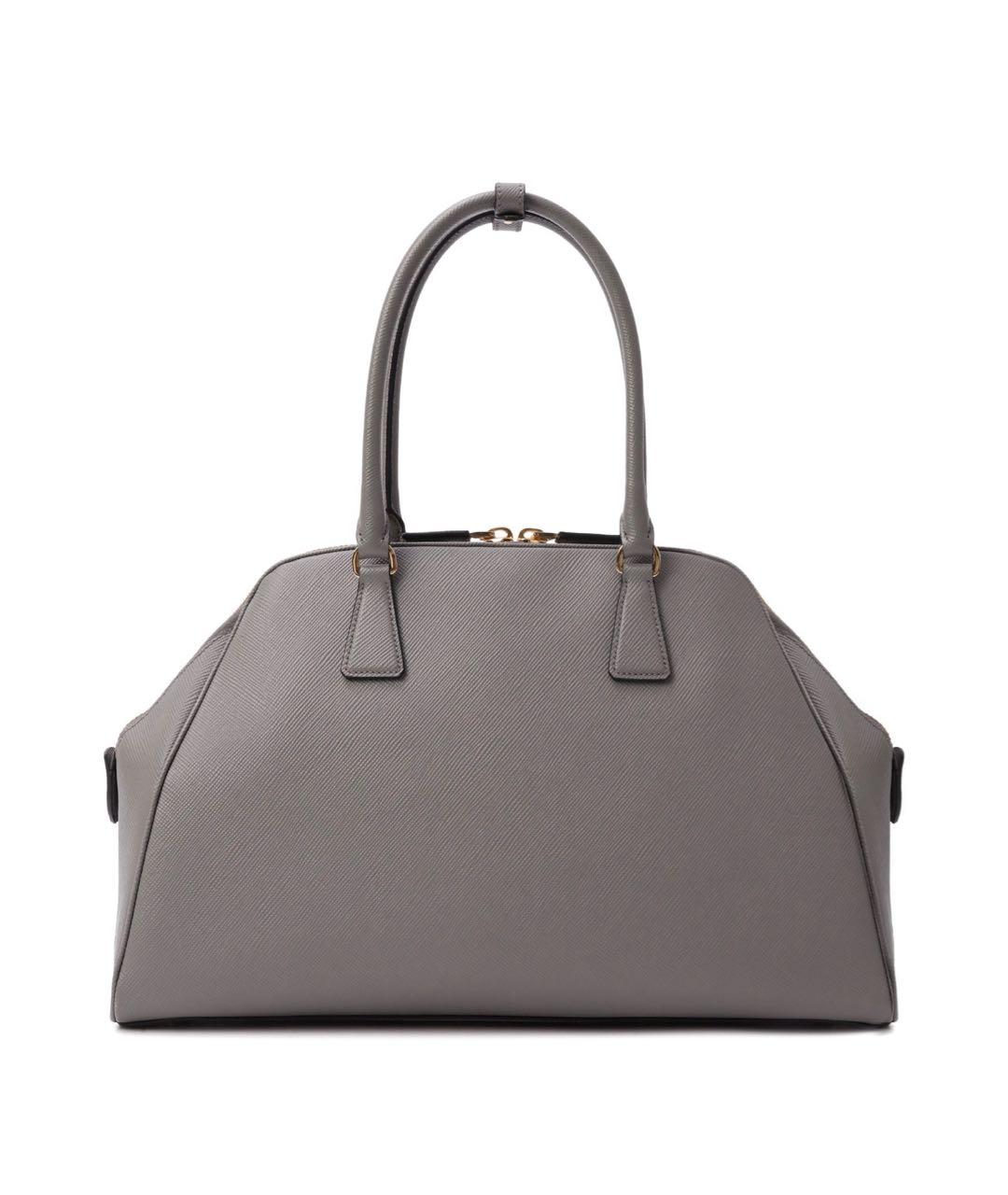 PRADA Серая кожаная сумка тоут, фото 3